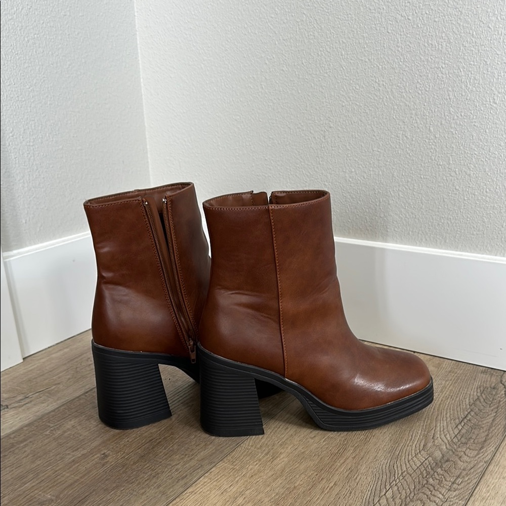 Brown Leather Ankle Boots